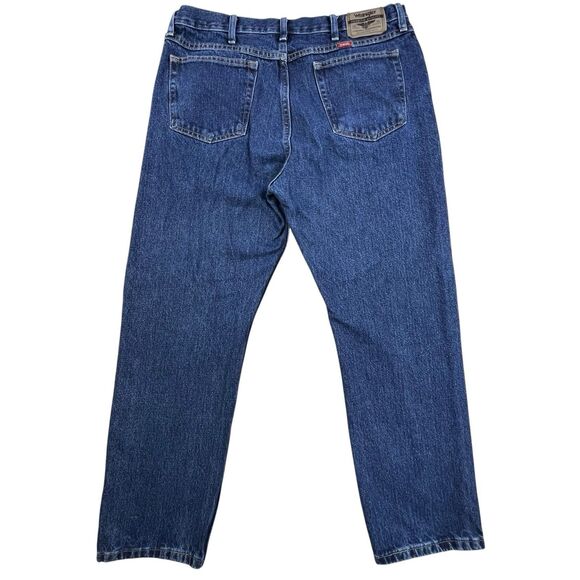 Wrangler Jeans Men’s 38x30 Regular Fit Straight Leg Blue Denim Workwear Western - Picture 7 of 11
